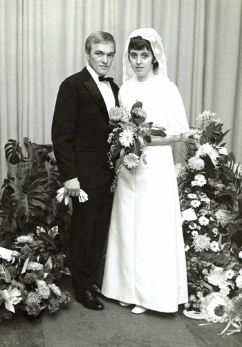 Huwelijksfoto van Michel Van Geeteruyen en Martine Goossens